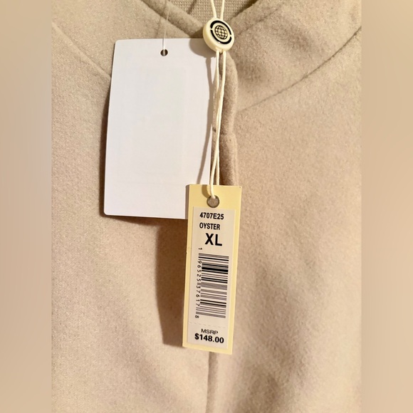 NWT Max Studio London Women's Tan Cream Button Up Cinched Waist Bomber Jacket XL - Picture 5 of 13